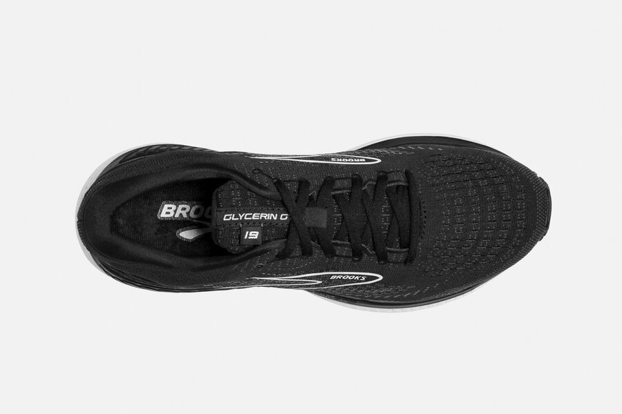 Brooks Israel Glycerin GTS 19 Road Running Shoes Womens - Black/White - JKU-396724